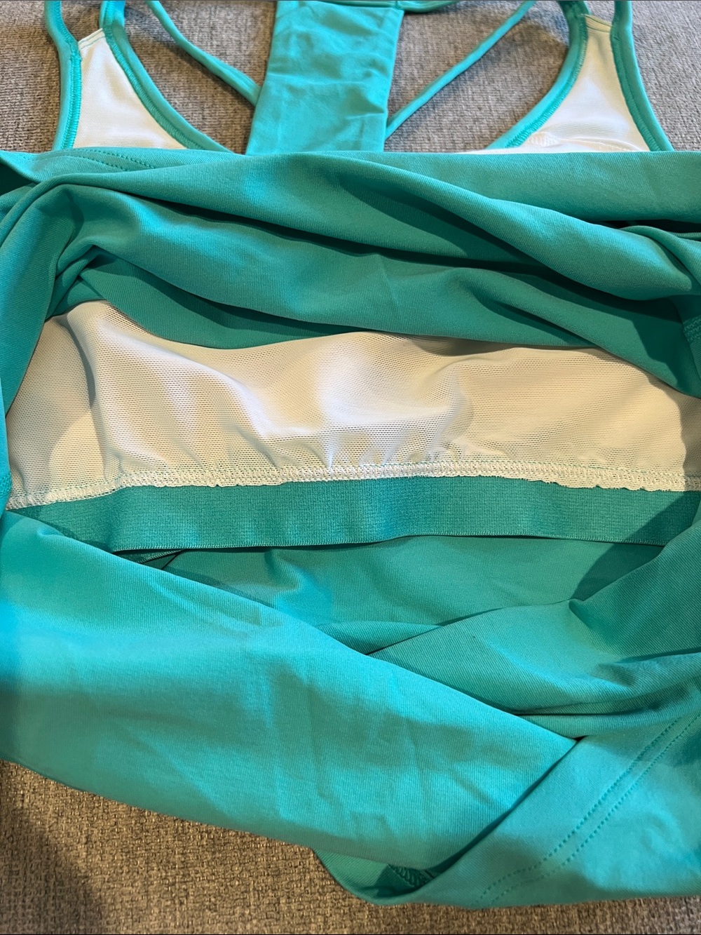 GAP Teal Racerback Tank Top, built in Bra w/ removable Pads. - Picture 8 of 9
